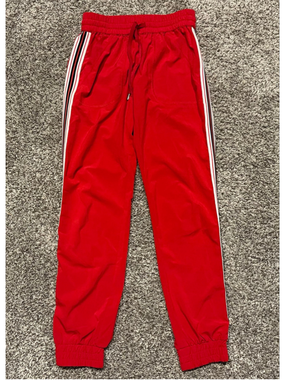 TNA Aritzia Red Track Pants with Side Stripes, Size XXS, EUC